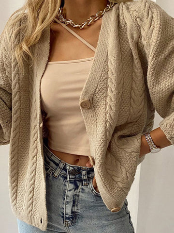 Tossy Autumn White Knitted Open Stitch Cardigan For Women Sweater Casual Streetwear Long Sleeve Top Oversized Knitwear Coat 2021