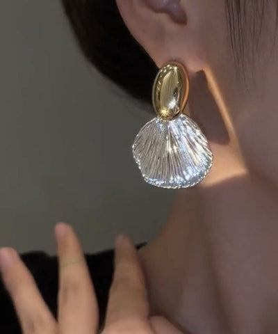 Boho Gold Copper Alloy Leaf Drop Earrings