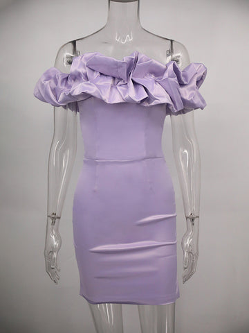Chic Cupcake Dress Strapless Slit Birthday Party Mini Dresses