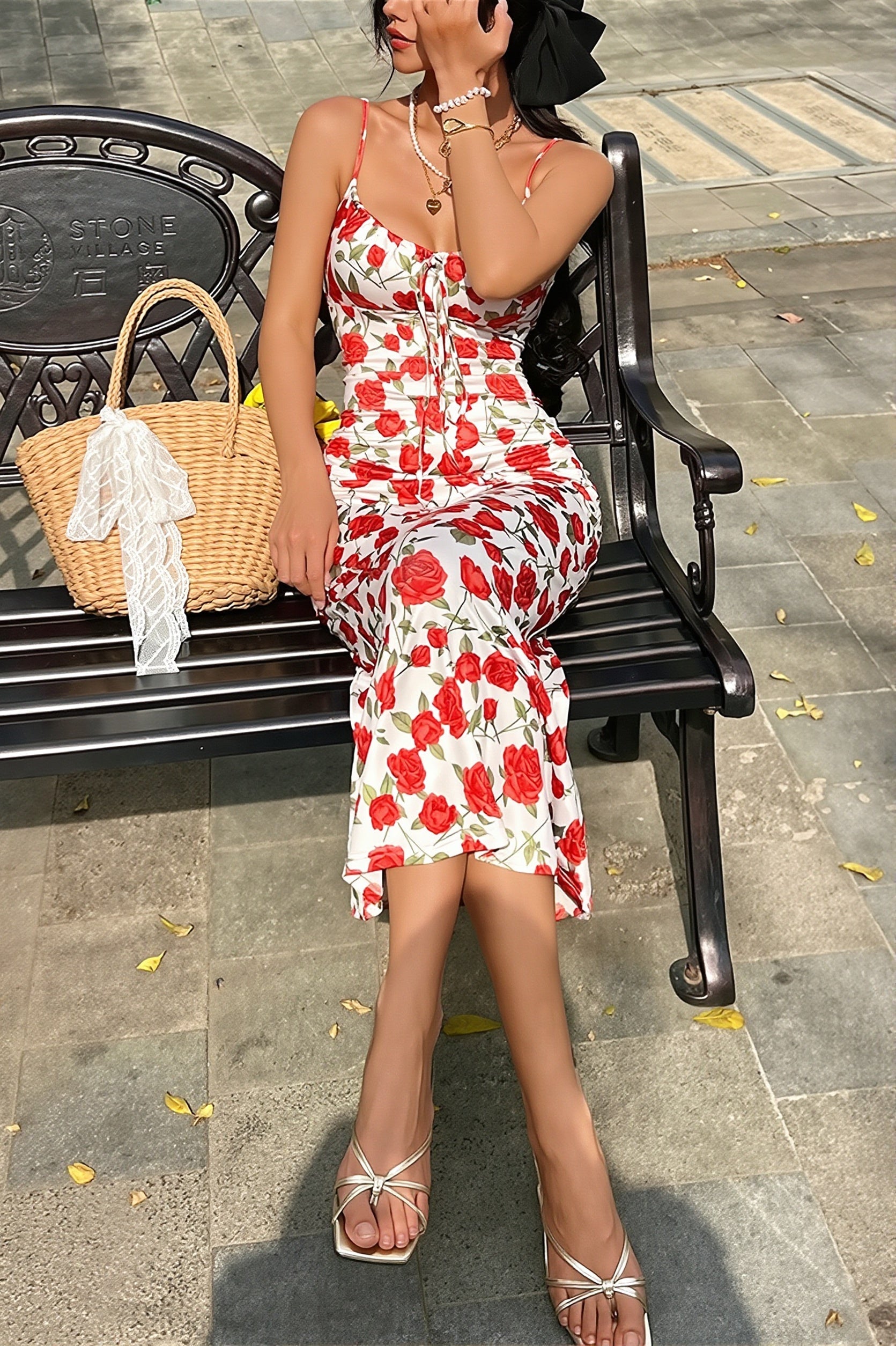 Romantic Floral Slim Maxi Dress