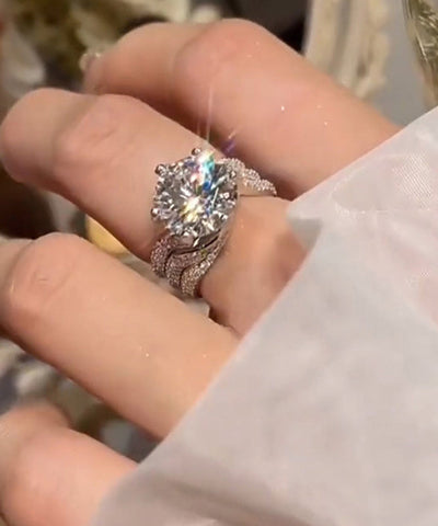 Boutique Kupfer Zirkon Fünf Karat Taube Ei Ringe