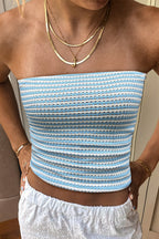 Colorblock Striped Off Shoulder Blouse