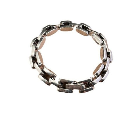 Sterling Silver Simple Personalized Ring Clasp Bracelet