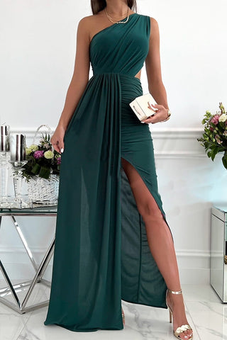 Vestido largo Meridress de corte asimétrico, sin mangas y con un solo hombro