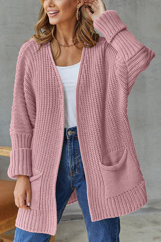 lockerer mittellanger Pullover Cardigan Mantel große Größe lässig 