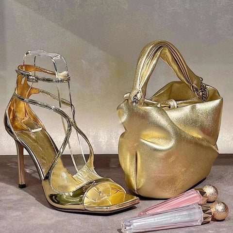 Sandalias romanas con hebilla cruzada de una línea morada para mujer, tacón fino, punta abierta, tacones altos, novedad de verano 