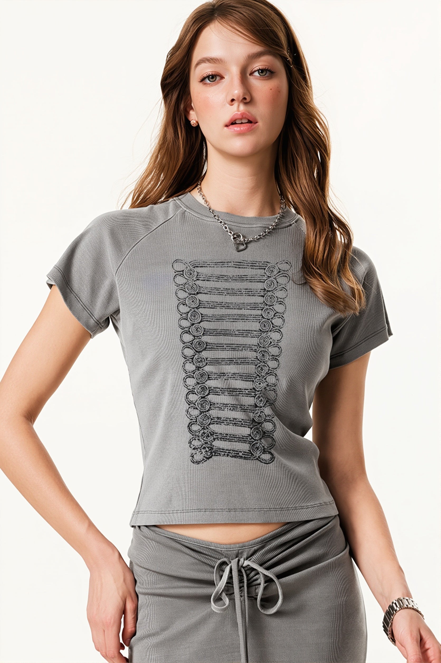 Street Style Vintage Washed Print T-shirt