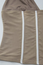 Sexy Deep V Mesh Bone Cami Top