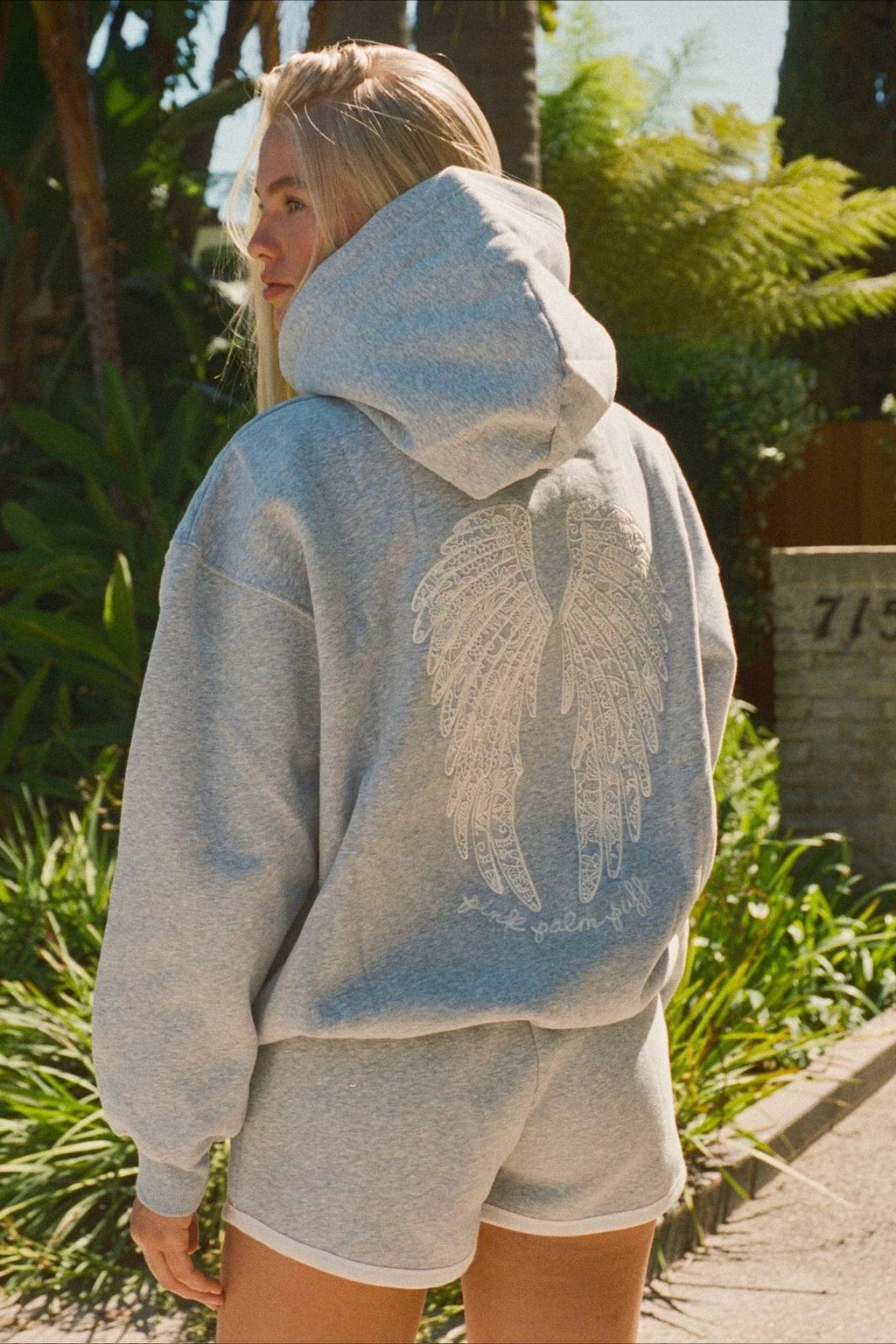 Embroidered Wing Graphic Hoodie