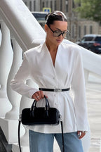 V Neck Waist Detail Blazer