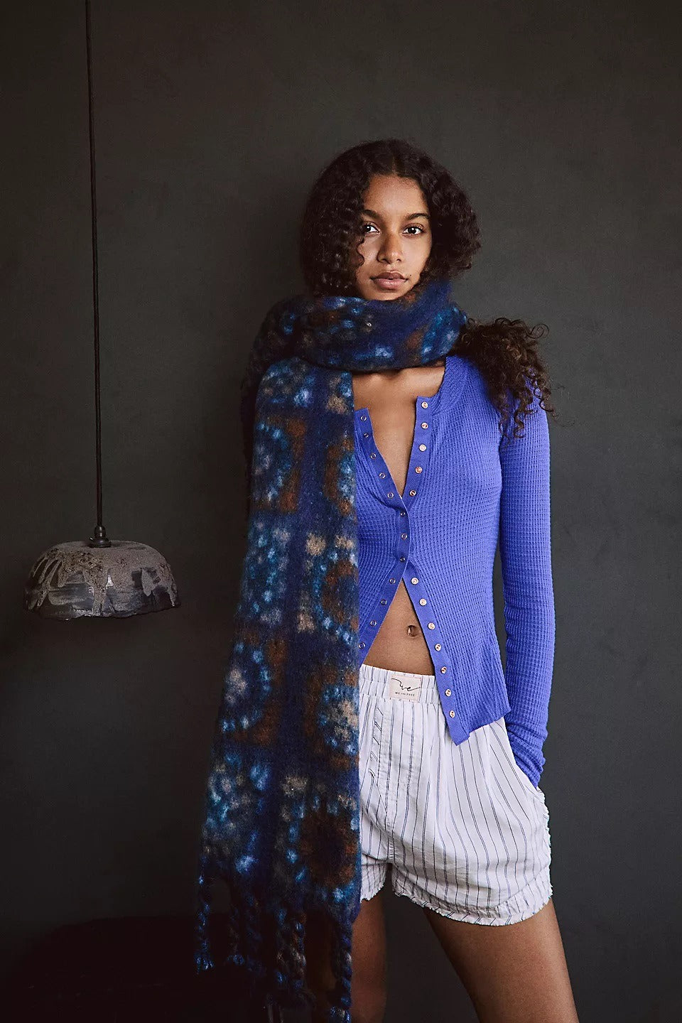 Solid Single-Button Fitted Long-Sleeve Knit Cardigan