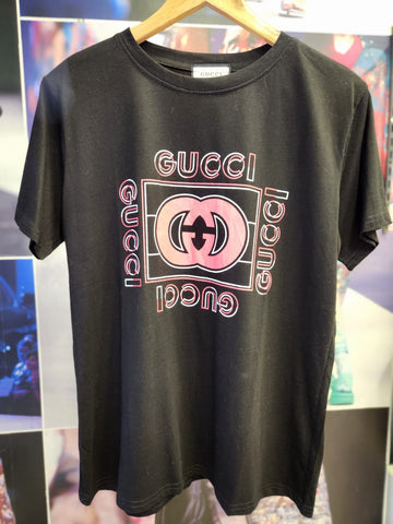 Camiseta GU de algodón y licra estampada 