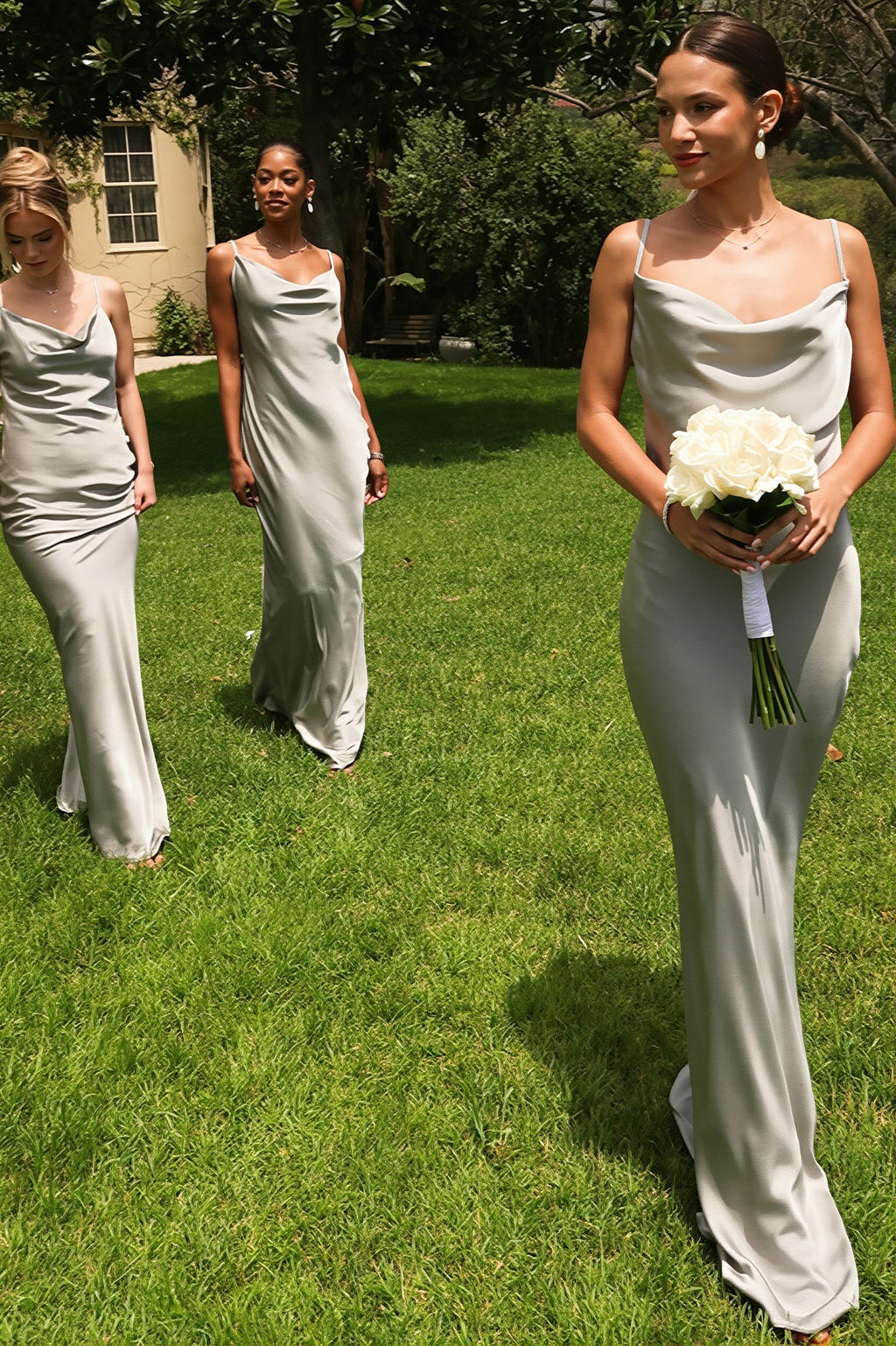 Sexy 3D Flower Cami Open Back Maxi Dress