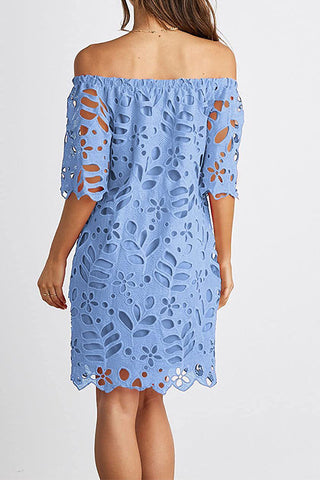 Trägerloses One-Shoulder-Hohlkleid INS lässiger Partykleidrock 