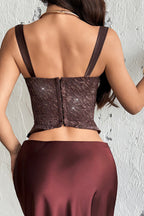 Padded Boned Backless Corset Cami Top