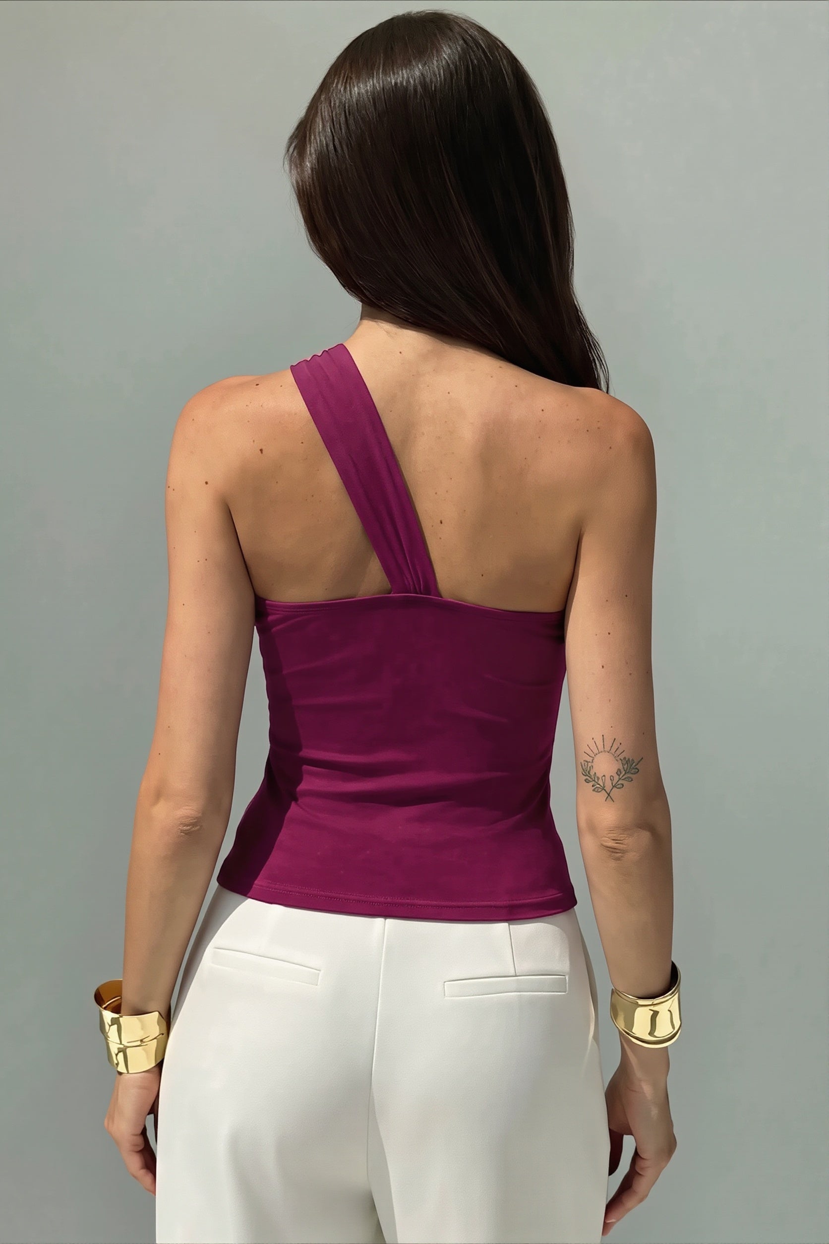 Mesh Asymmetric Floral Detail Blouse