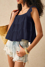 Loose Solid Sleeveless Vest Blouse
