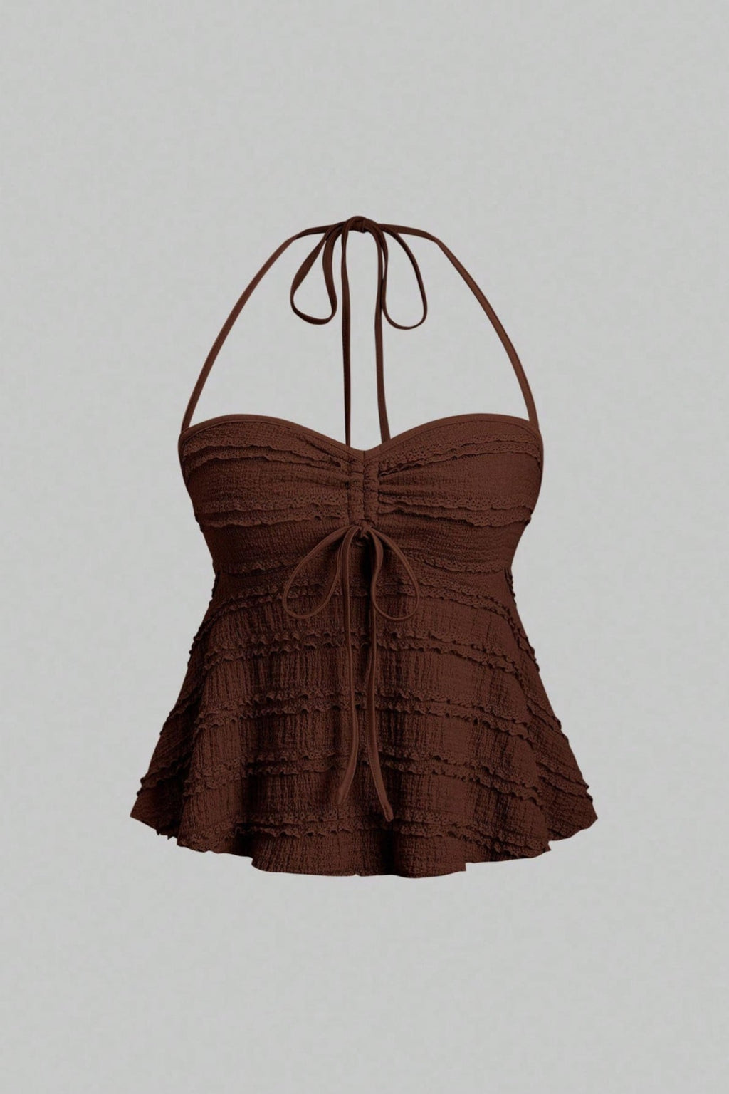 Asymmetrical Tie Halter Bikini Set