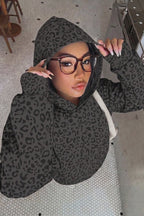 Leopard Print Pullover Street Hoodie