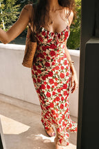 Romantic Floral Slim Maxi Dress