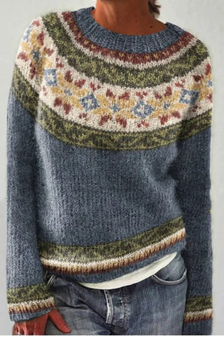 Round Neck Unique Pattern Casual Sweater(in 6 Patterns)