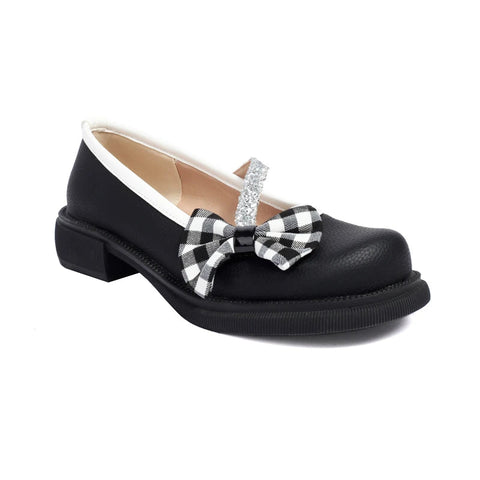 - Blau Rosa Weiß Lolita Stil Süße Mädchen Student Mary Jane Schuhe Frauen Runde Zehen Plattform Plaid Schleife JK Uniform Flats Loafers 42 