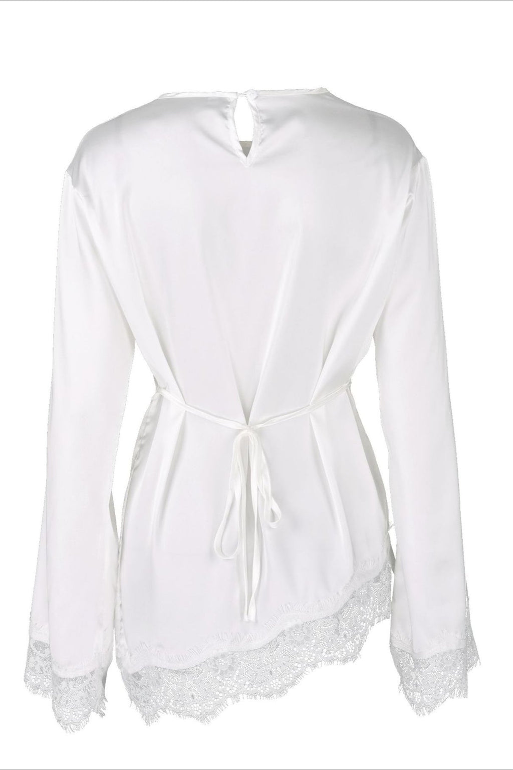 Lace Panel Solid Casual Blouse