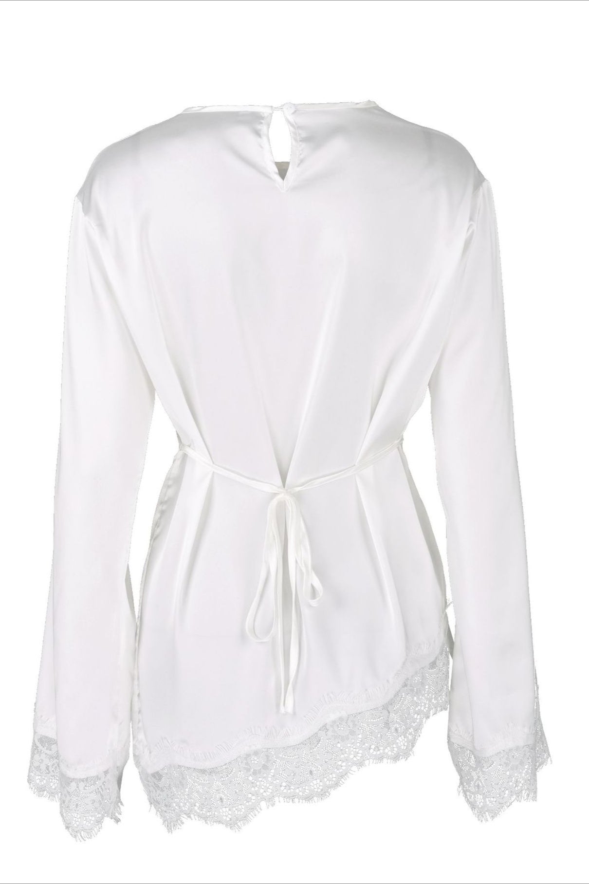 Lace Panel Solid Casual Blouse