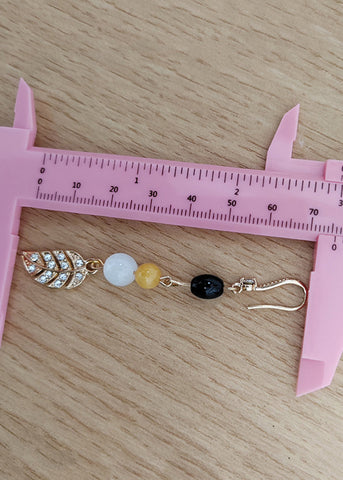 Pendientes colgantes de oro de 14 quilates con hojas de circonita de moda, nuevo estilo 2024 
