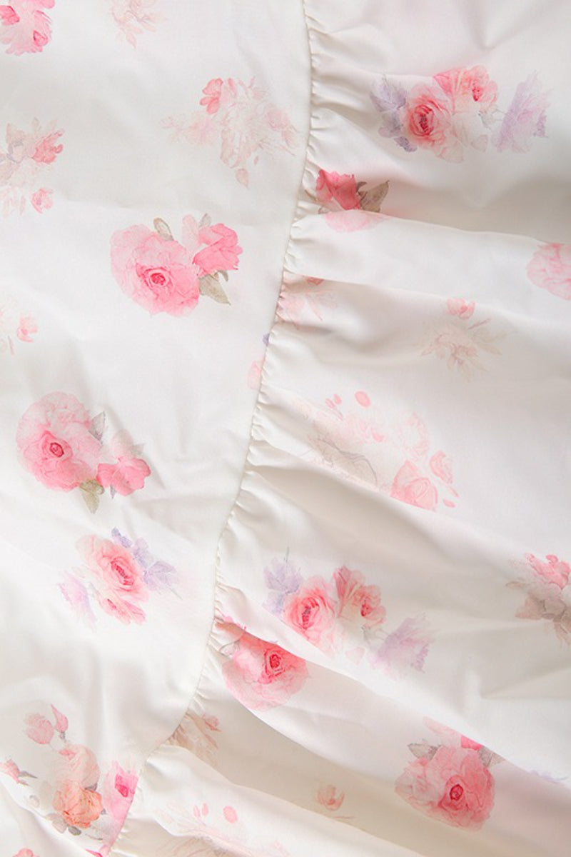 Floral Slim Fit Deep V High Waist Maxi Dress