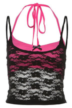 Contrast Lace Solid Sexy Cami Top