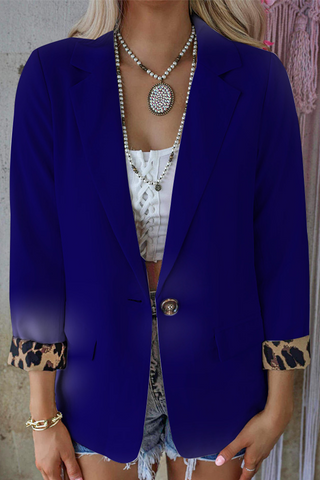 Prendas de abrigo informales con cuello vuelto y estampado de leopardo (6 colores) 