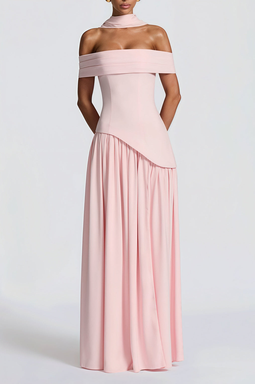 Ruched Tie Tube High Slit Cami Maxi Dress