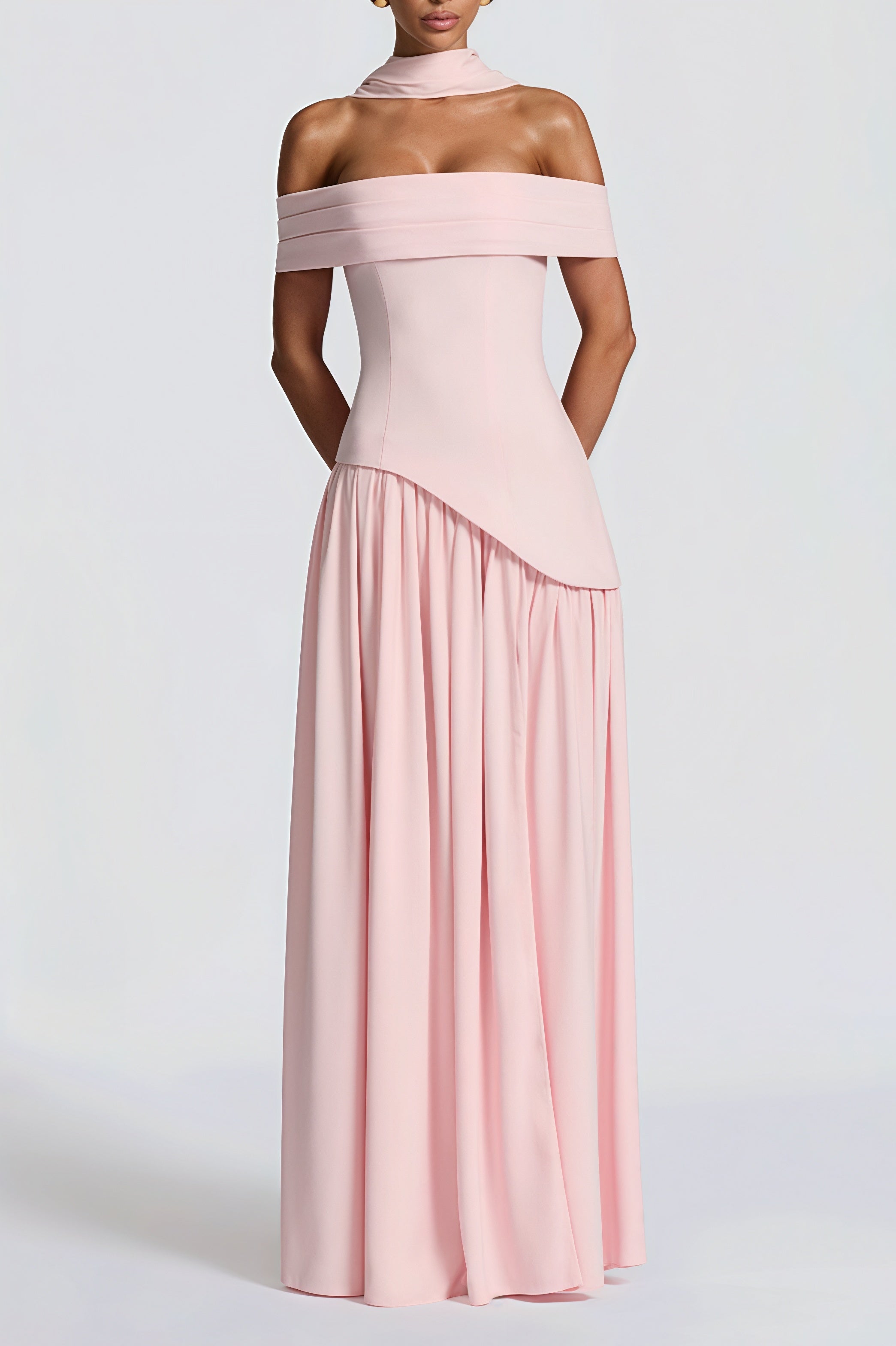 Ruched Tie Tube High Slit Cami Maxi Dress