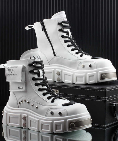 Botas elegantes de piel sintética con plataforma Rose 