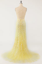Meerjungfrauen-Abendkleid, langes, rückenfreies Ballkleid