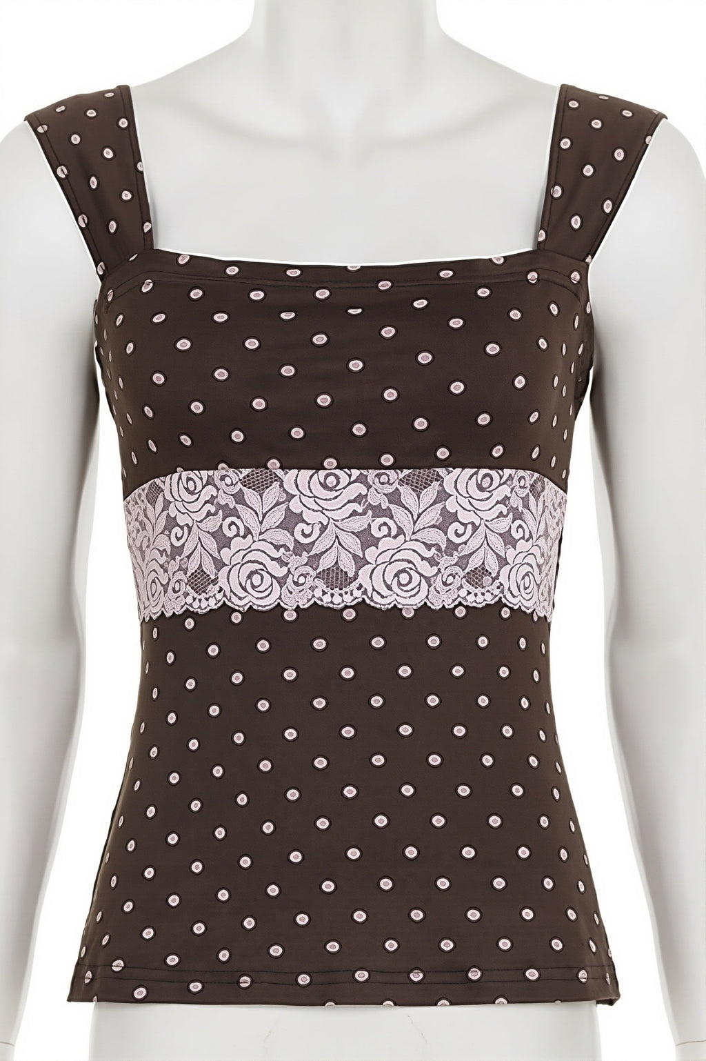 Vintage Polka Dot Lace Tank Top
