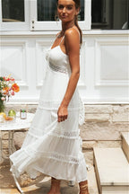 Lace Spliced Swing Cami Boho Dress