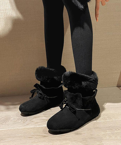 Khakifarbene, bequeme, warme Wildlederstiefel mit flauschiger Wollfütterung 