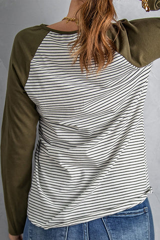 Lässige Patchwork-Oberteile mit O-Ausschnitt 