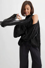 Unique Design Off Shoulder Long Sleeve Blouse