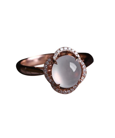 Anillos de jade y circonitas dorados en plata de ley rosa DIY 