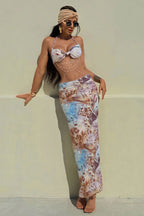Vacation Halter Open Back Slinky Maxi Dress