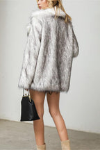 Eco Colorblock Faux Fur Coat