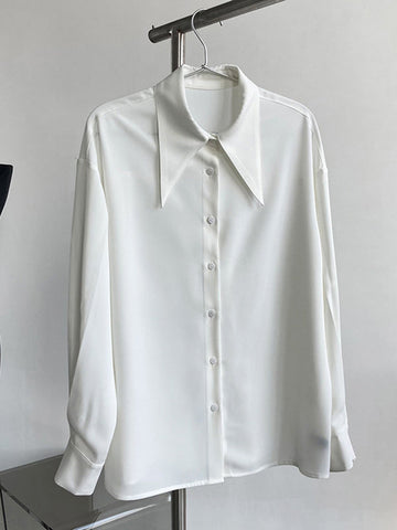 Blusa elegante de manga larga en tres colores lisos 