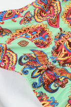 Ring Detail Tie Print Beach Bikini Set