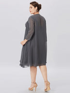 A-Linien-/Prinzessinnen-Kleid mit Spaghettiträgern und knielanger Passform für die Mutter der Braut 