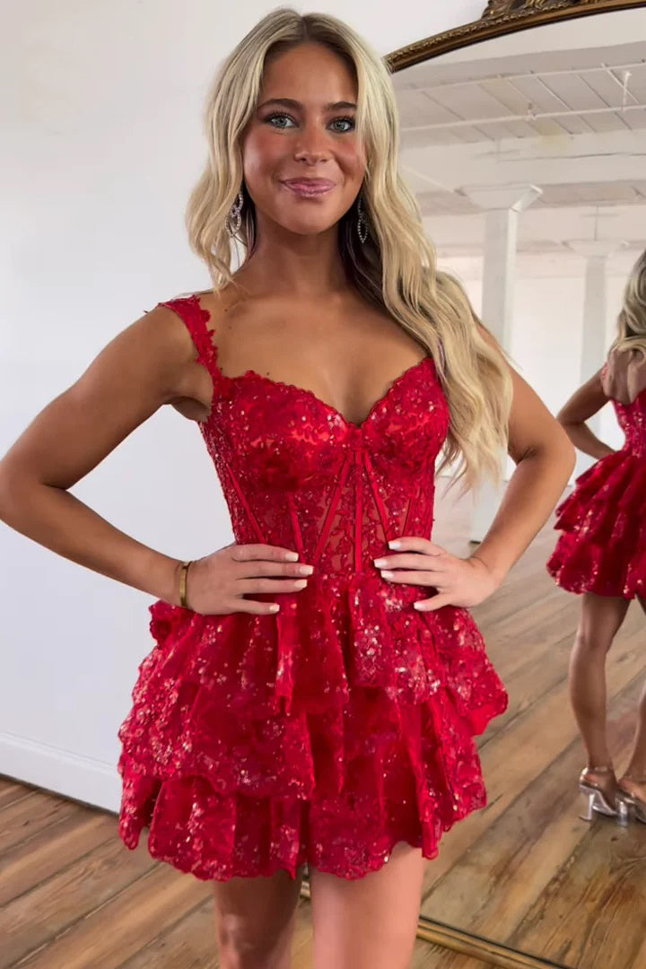 Sequins Appliques Short Homecoming Dress Cocktail Dress