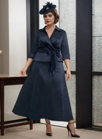 Vestidos de satén para madre de la novia con escote en V, corte princesa/línea A 