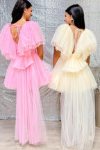 A-Line V Neck Homecoming Dress With Flutter Sleeves